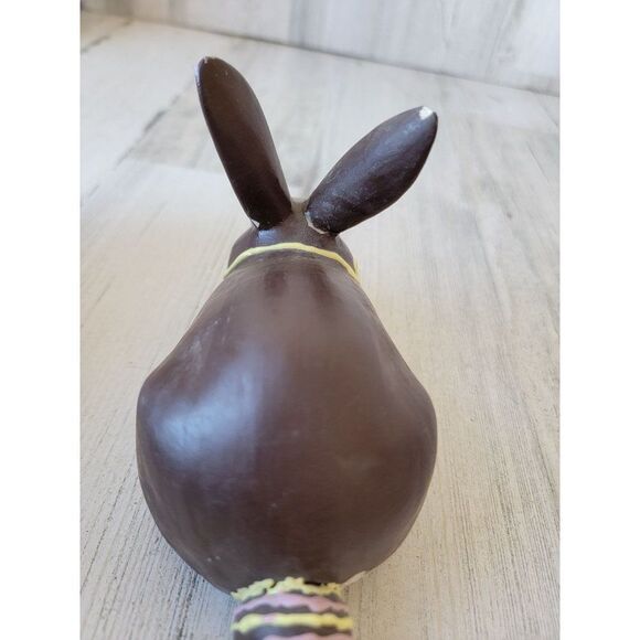 Ceramic AS IS brown bunny rabbit Easter figure - Picture 6 of 8